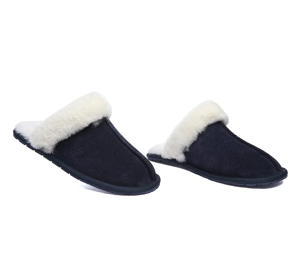 AUSTRALIAN SHEPHERD? UGG Slippers Premium Sheepskin Wool Scuff Rosa