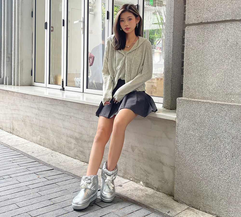 EVERAU? UGG  Boots Women Sheepskin Wool Waterproof Adjustable Drawstring Ankle Delabra