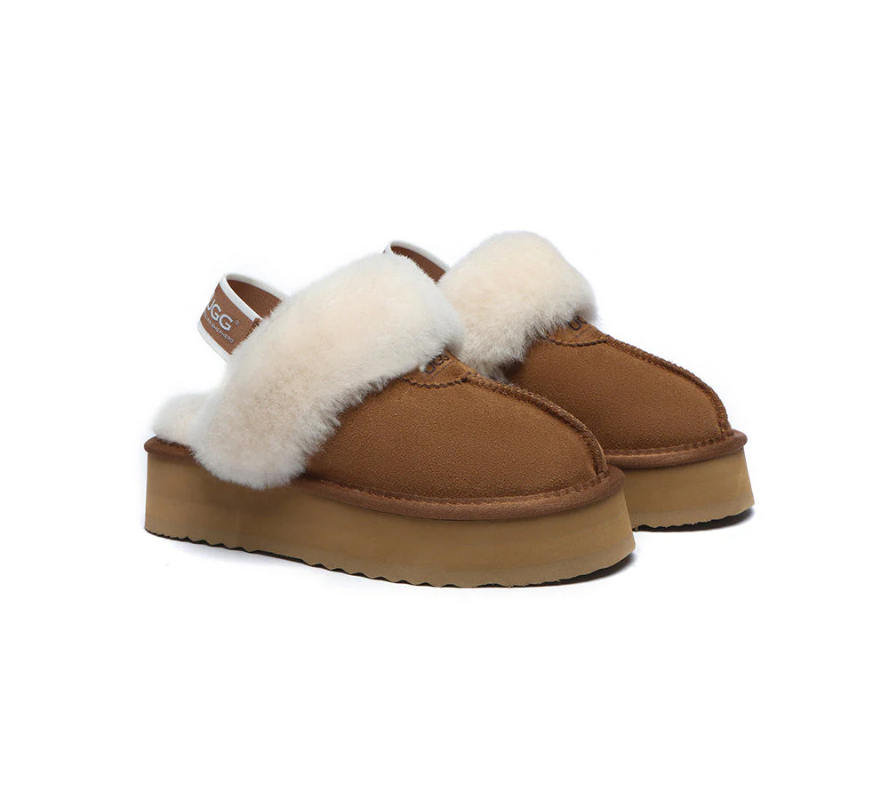 AUSTRALIAN SHEPHERD? UGG Slippers Women Removable Strap Slingback Platform Waffle
