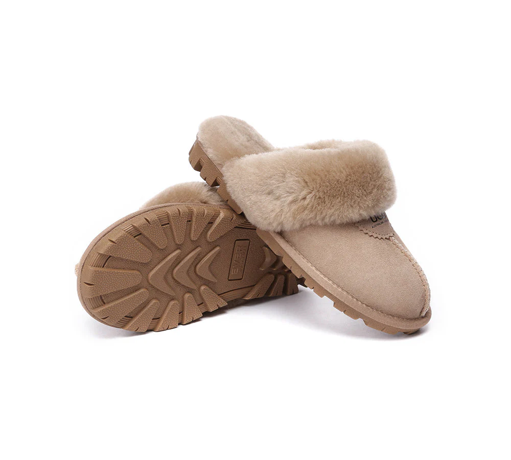 AUSTRALIAN SHEPHERD? UGG Slippers Double Face Sheepskin Wool Scuff Waffle