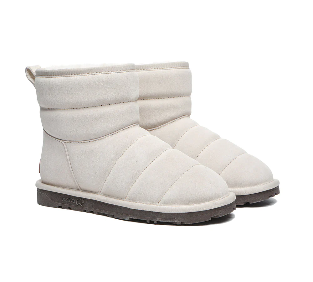 EVERAU? UGG Boots Sheepskin Wool Mini Puffer