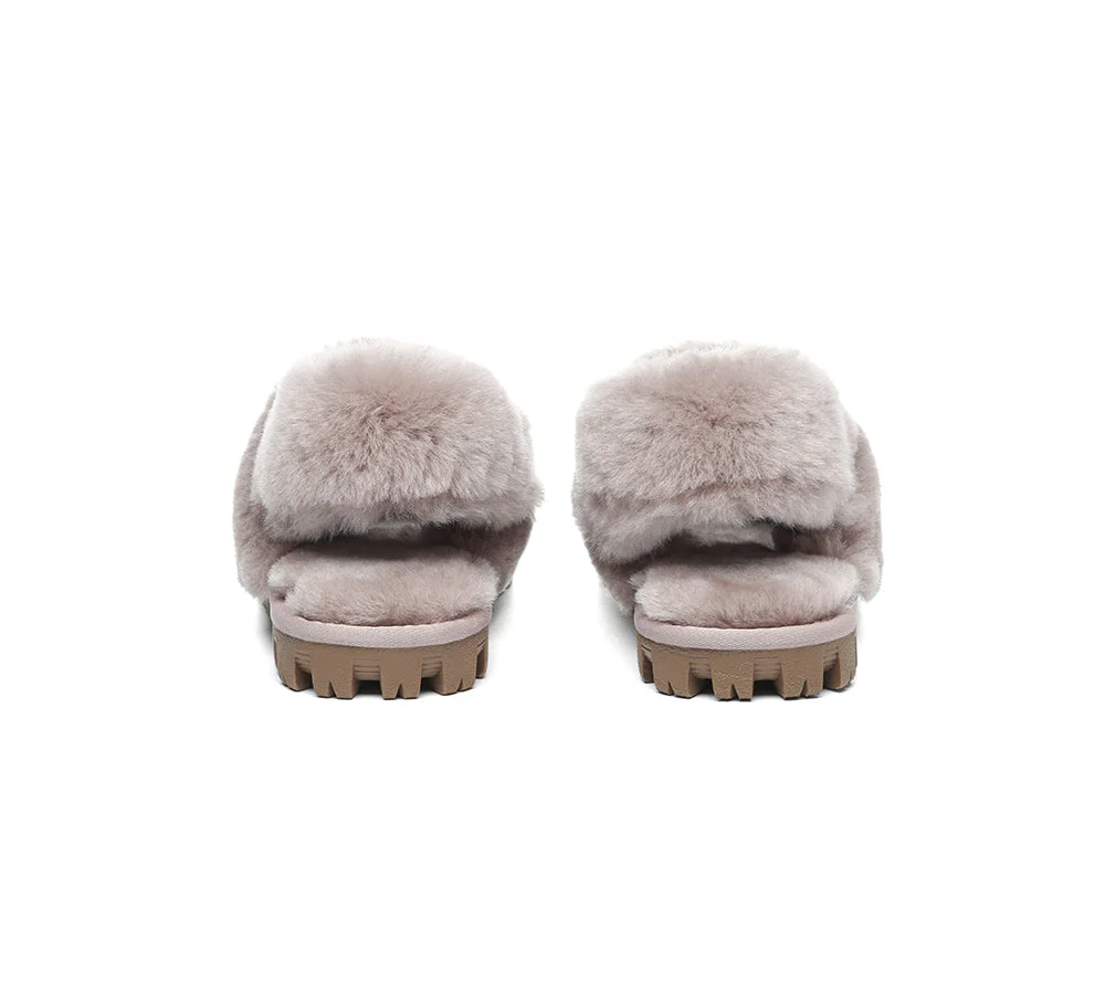 AUSTRALIAN SHEPHERD? UGG Women Slippers Removable Wool Fluffy Strap Slingback Waffle