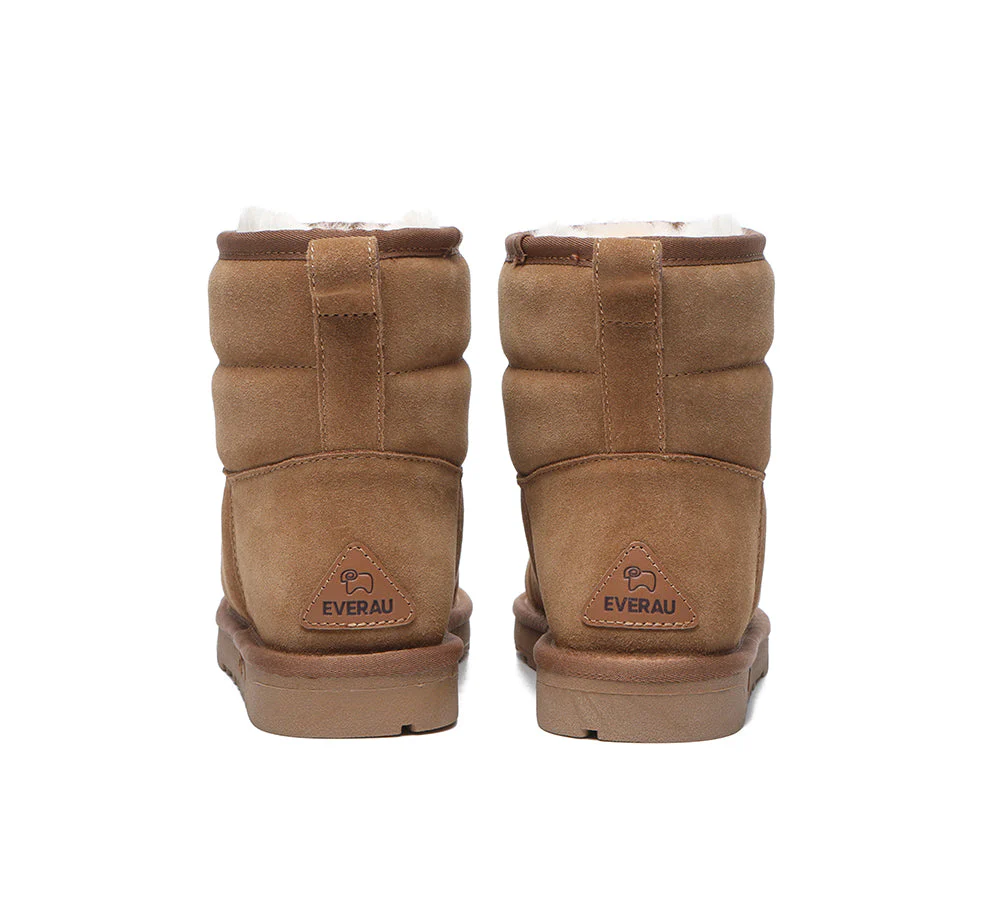 EVERAU? UGG Boots Sheepskin Wool Mini Puffer