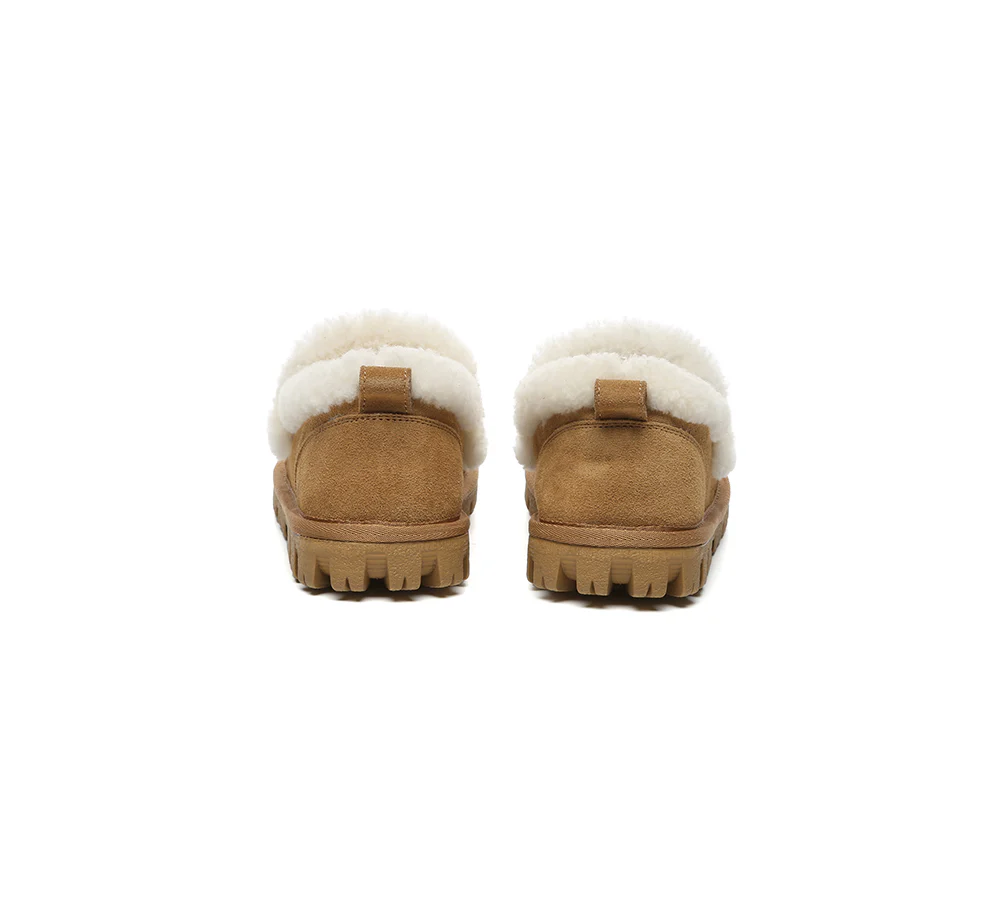 AUSTRALIAN SHEPHERD? UGG Slippers Women Sheepskin Wool Ankle Rilee Loafers