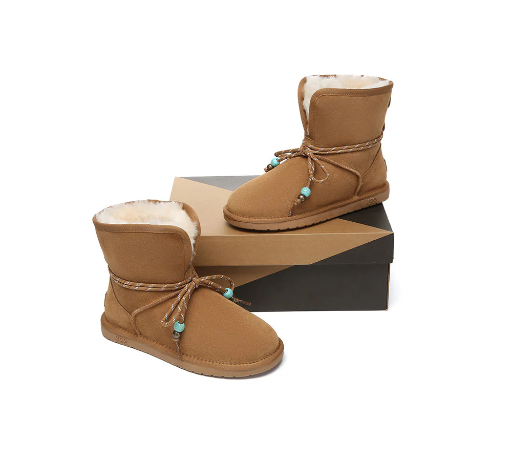 AUSTRALIAN SHEPHERD? UGG Boots Women Sheepskin Wool Adjustable Strap Carlos