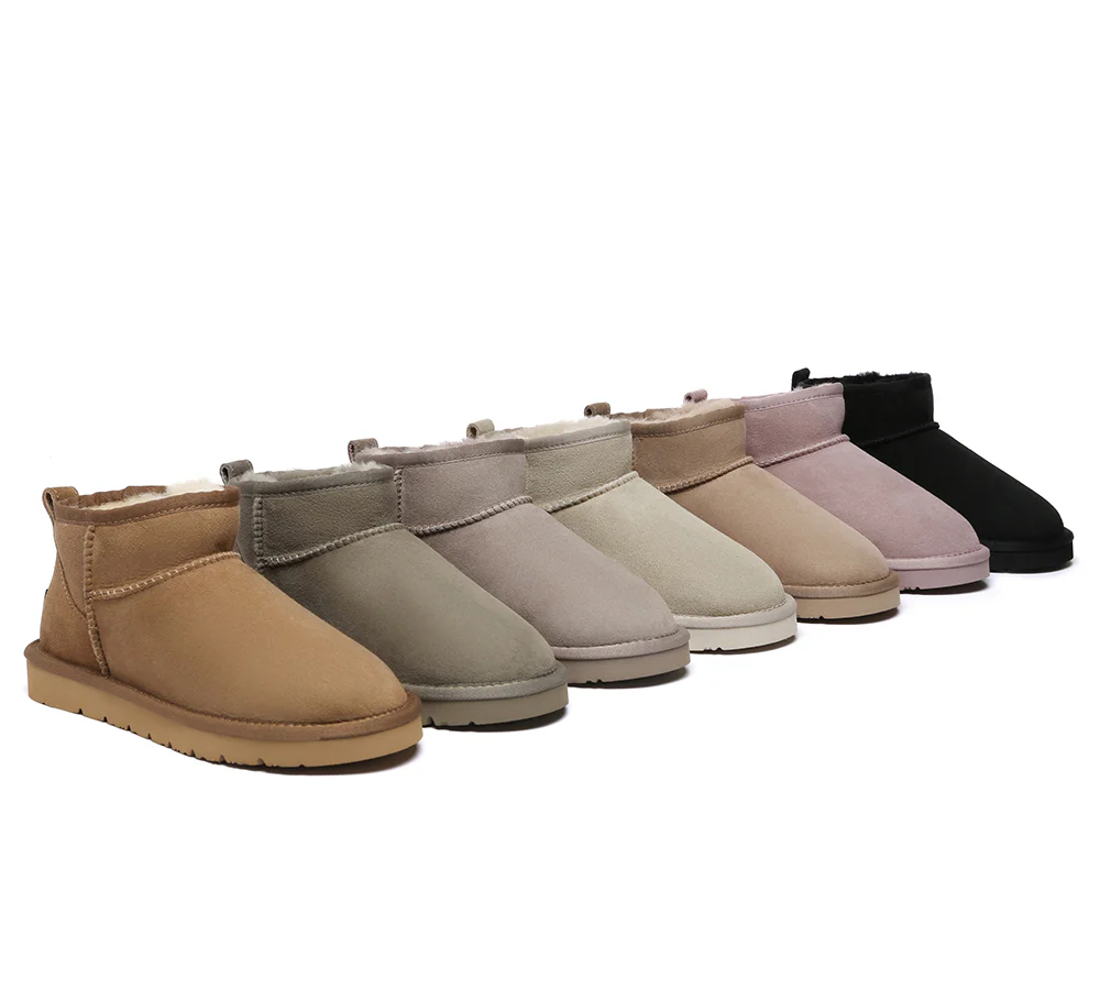 AUSTRALIAN SHEPHERD? UGG Boots Double Faced Sheepskin Wool Ankle Mini Boots Jade