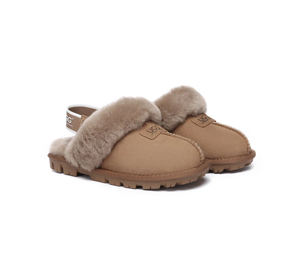 AUSTRALIAN SHEPHERD? 2-Way Style UGG Slippers Sheepskin Wool Removable Strap Slingback Suzie ll