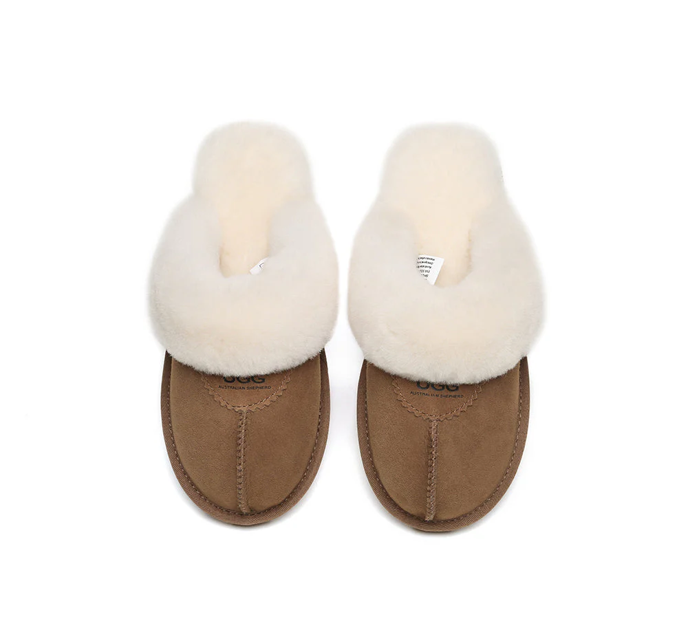 AUSTRALIAN SHEPHERD? UGG Slippers Double Face Sheepskin Wool Scuff Waffle
