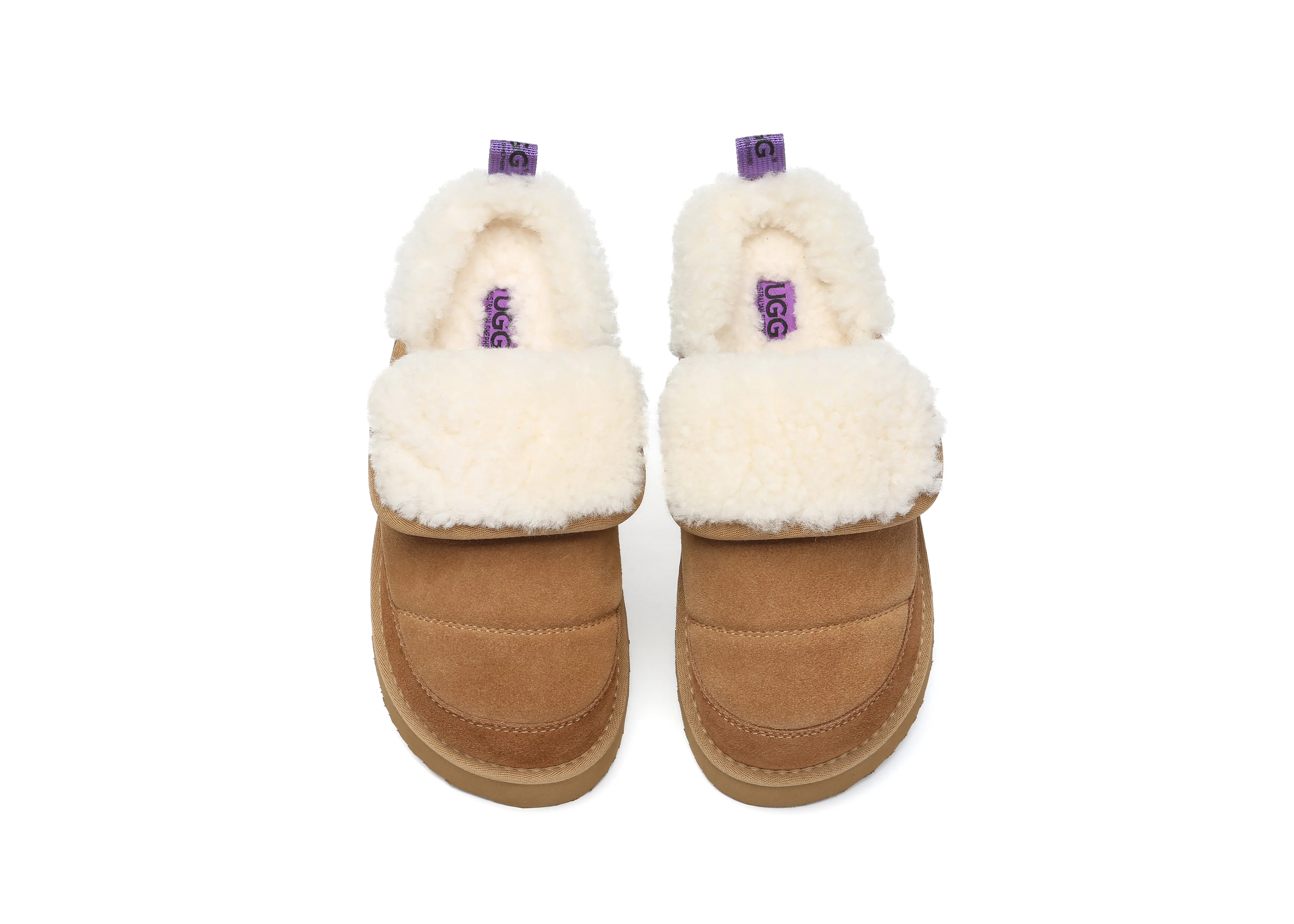 AUSTRALIAN SHEPHERD? UGG Slippers Sheepskin Wool Platform Theia