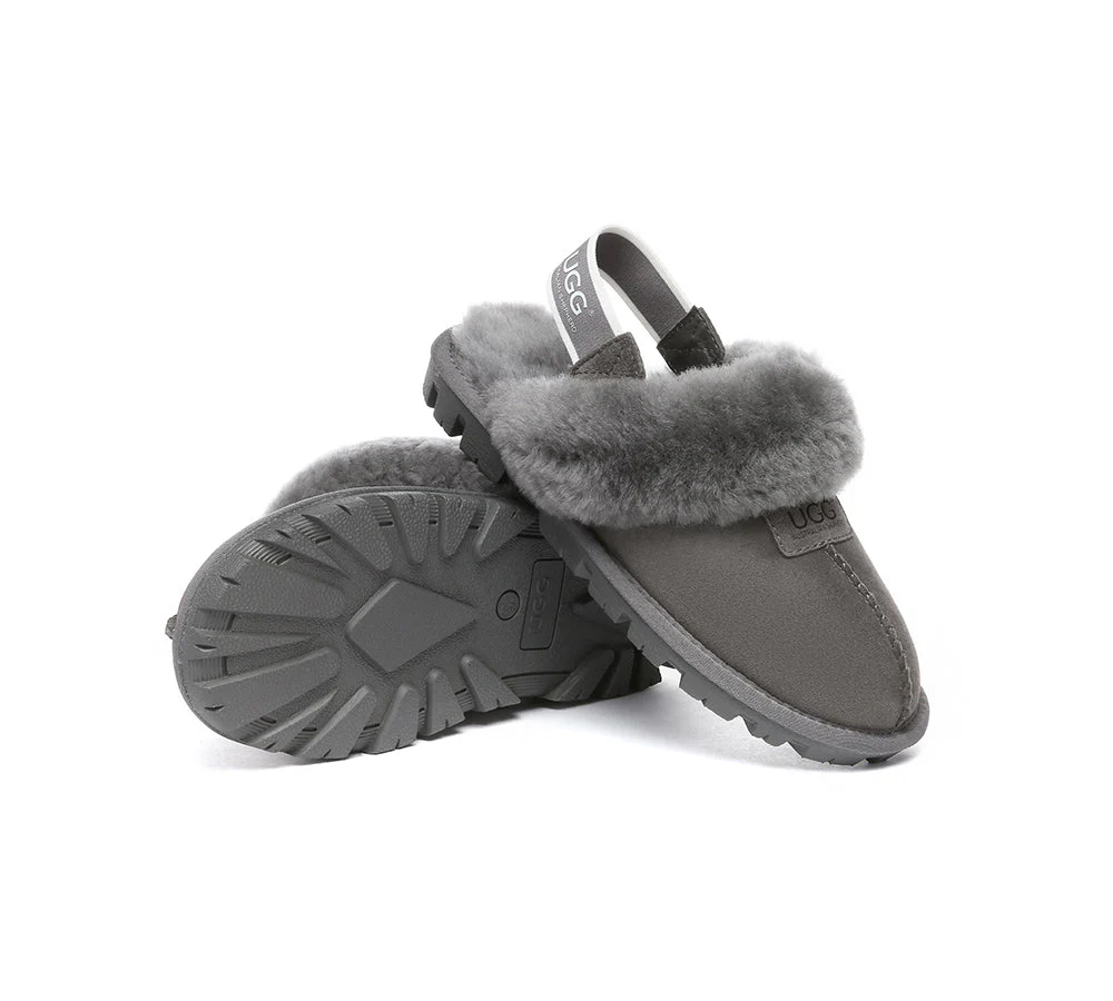 AUSTRALIAN SHEPHERD? 2-Way Style UGG Slippers Sheepskin Wool Removable Strap Slingback Suzie ll