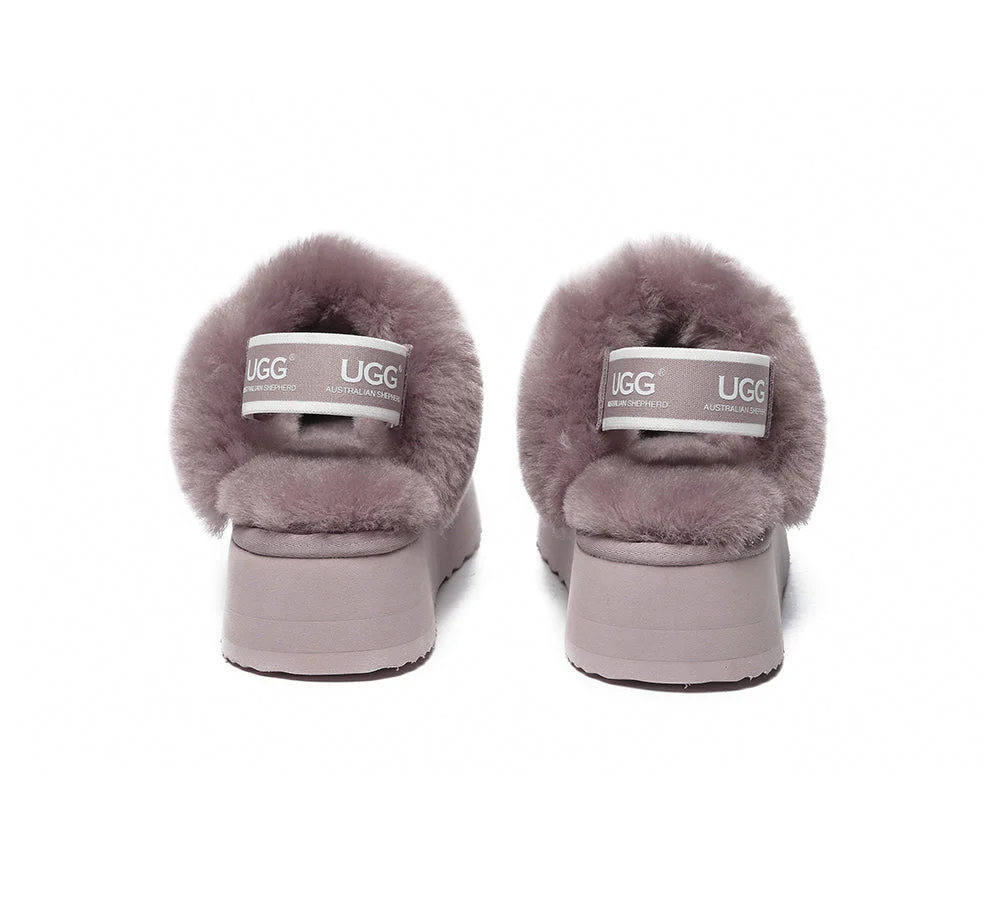 AUSTRALIAN SHEPHERD? UGG Slippers Women Removable Strap Slingback Platform Waffle
