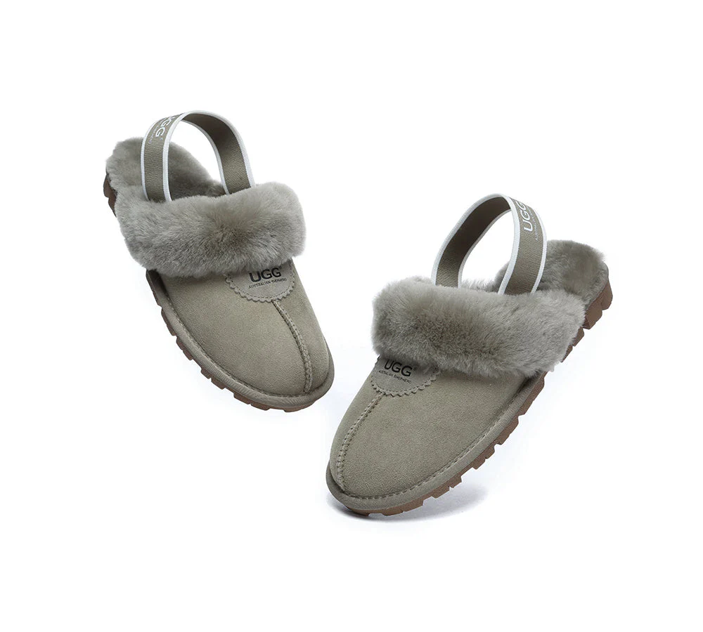 AUSTRALIAN SHEPHERD? UGG Slippers Sheepskin Wool Slingback Waffle Plus