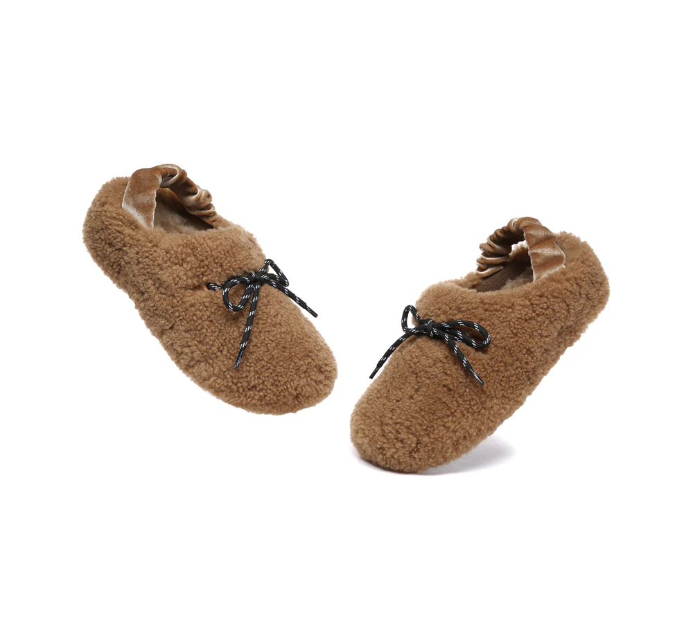 AUSTRALIAN SHEPHERD? UGG Slippers Women Curly Sheepskin Wool Slingback Barrett