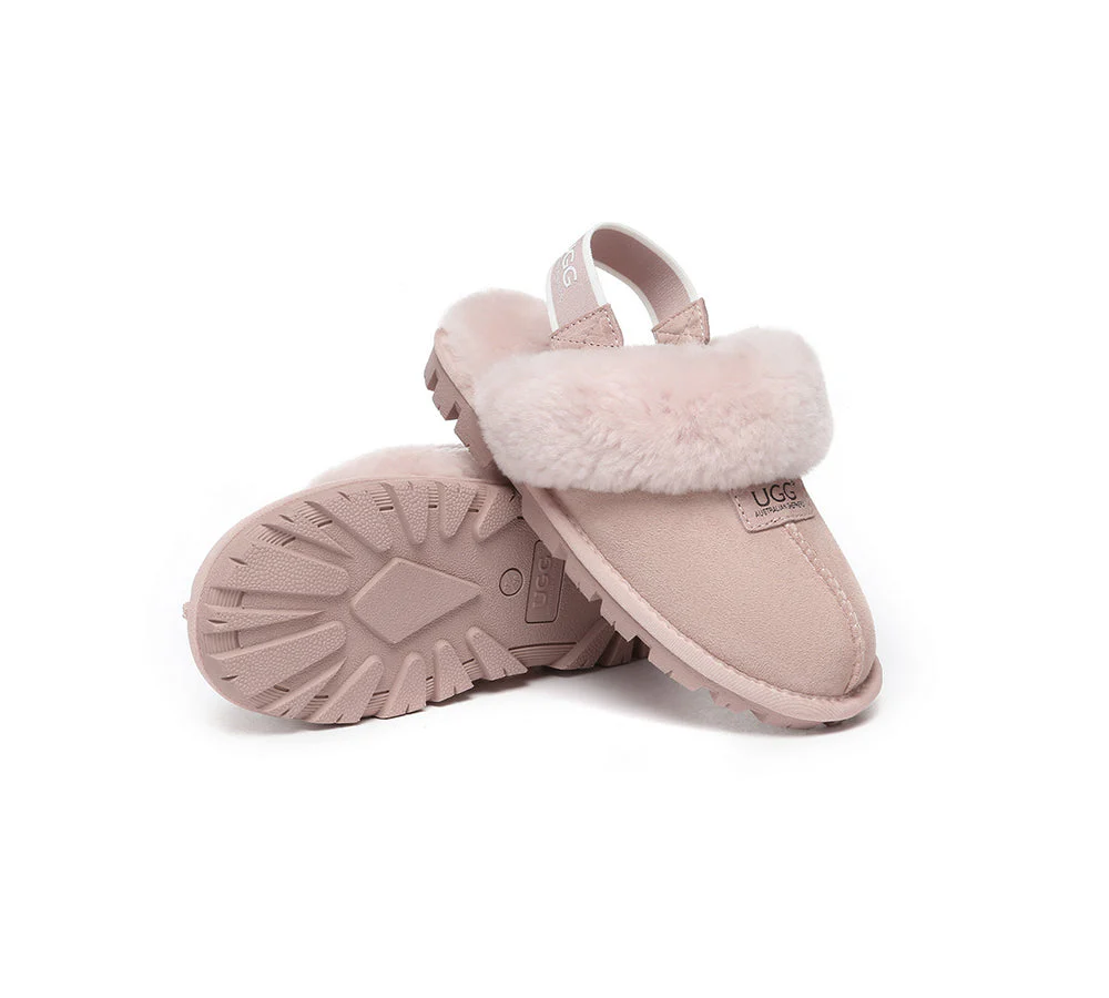 AUSTRALIAN SHEPHERD? 2-Way Style UGG Slippers Sheepskin Wool Removable Strap Slingback Suzie ll