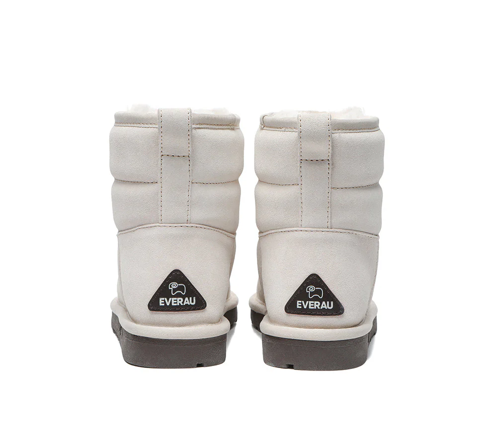 EVERAU? UGG Boots Sheepskin Wool Mini Puffer