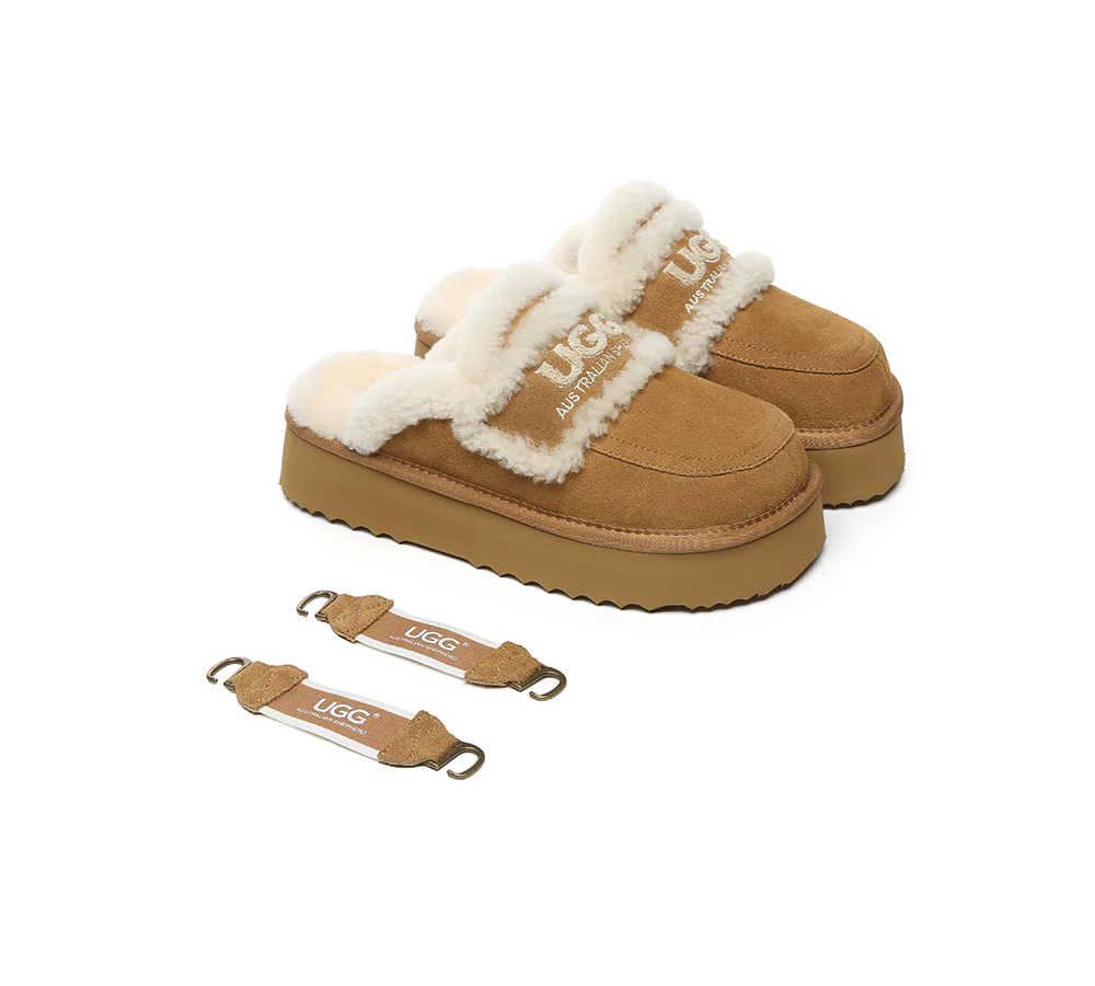 AUSTRALIAN SHEPHERD? UGG Slippers Women Removable Strap Slingback Platform Rilee