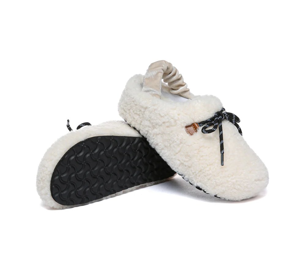AUSTRALIAN SHEPHERD? UGG Slippers Women Curly Sheepskin Wool Slingback Barrett
