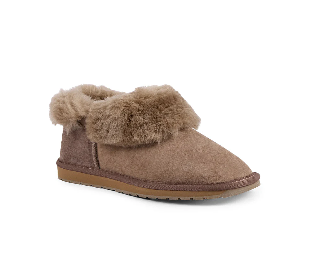EMU? UGG Slippers Australian Made Sheepskin Wool Platinum Mintaro