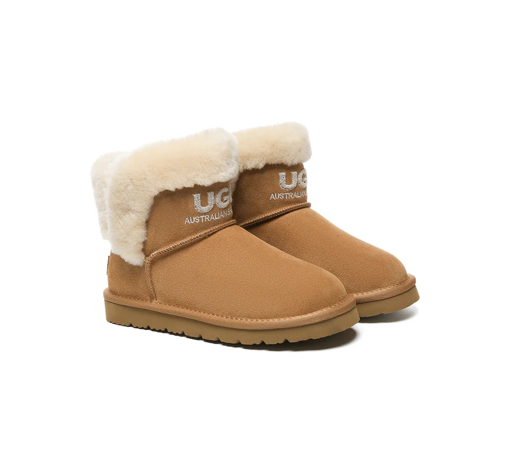 AUSTRALIAN SHEPHERD? UGG Boots Sheepskin Wool Shearling Lined Ankle Mini Oatha