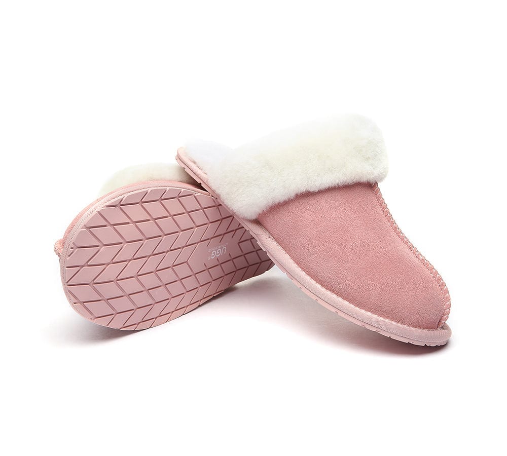 AUSTRALIAN SHEPHERD? UGG Slippers Premium Sheepskin Wool Scuff Rosa