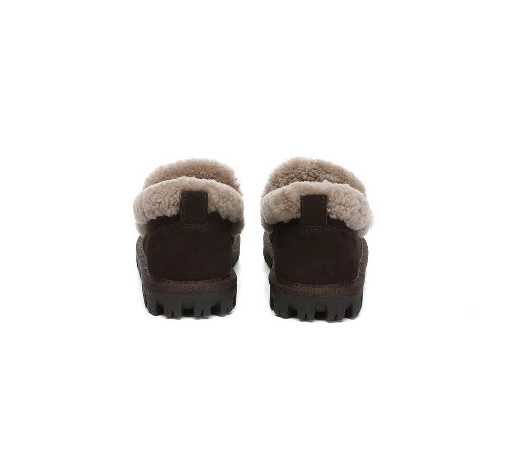 AUSTRALIAN SHEPHERD? UGG Slippers Women Sheepskin Wool Ankle Rilee Loafers
