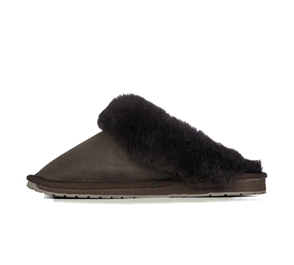 EMU? UGG Slippers Australian Made Sheepskin Wool Scuff Platinum Eden