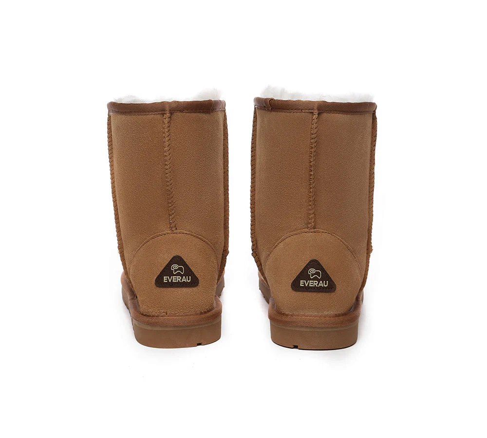 EVERAU? UGG Boots Sheepskin Wool Mid Calf Short Classic Suede