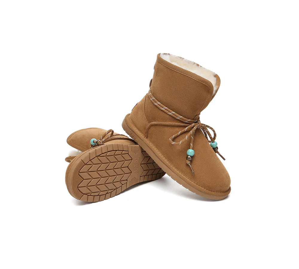 AUSTRALIAN SHEPHERD? UGG Boots Women Sheepskin Wool Adjustable Strap Carlos