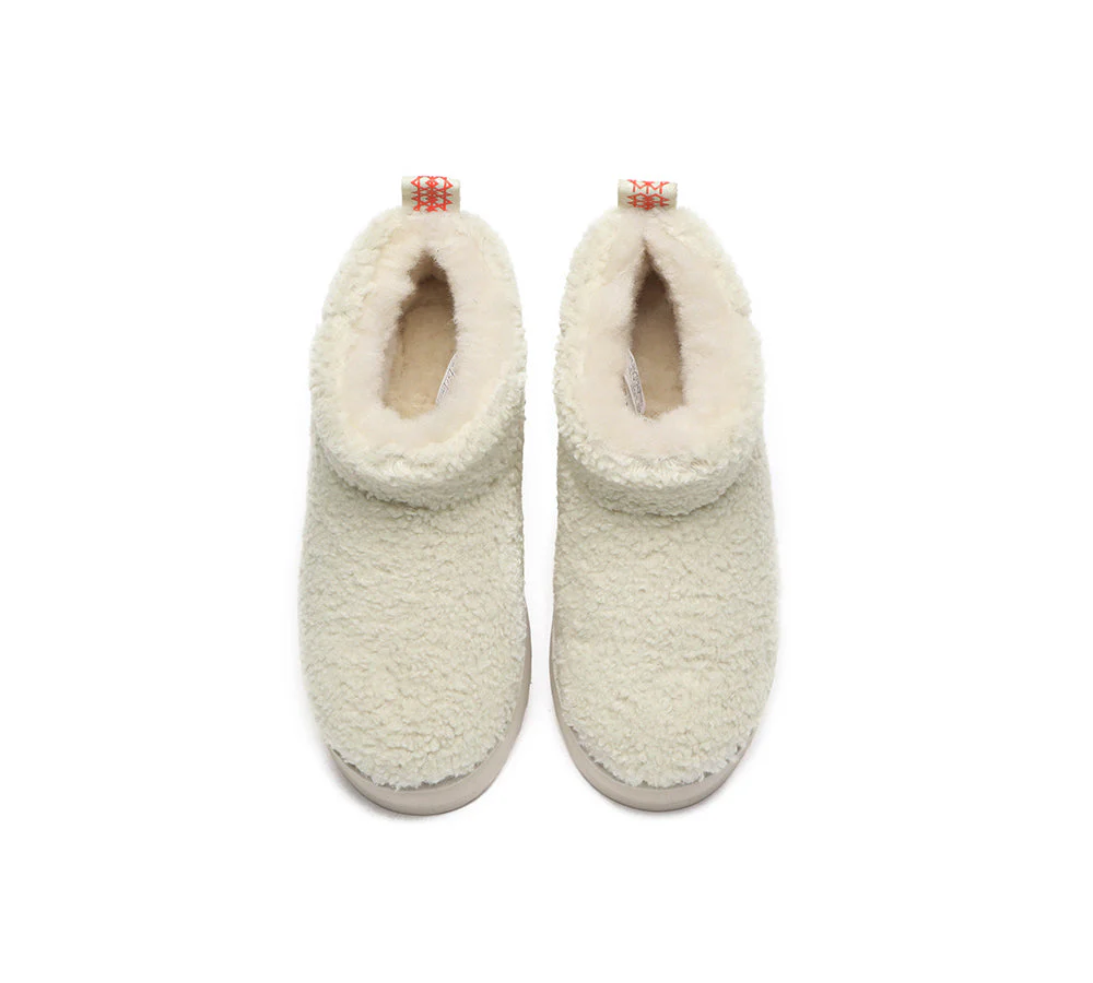 EVERAU? UGG Boots Sheepskin Wool Plush Ankle Ultra Platform Teddycozy