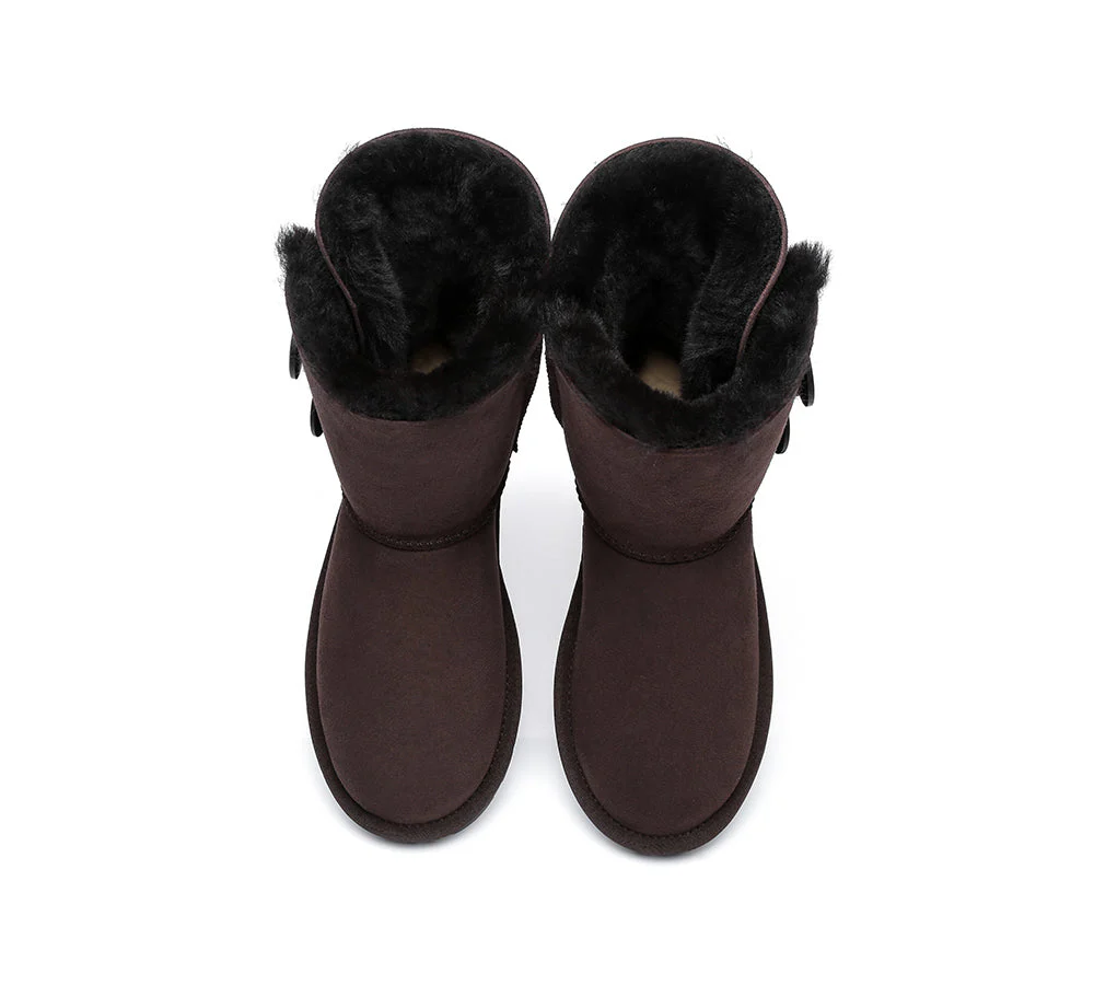 EVERAU? UGG Boots Sheepskin Wool Short Twin Button