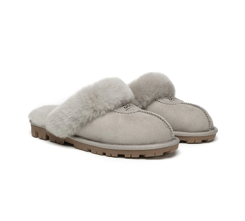 AUSTRALIAN SHEPHERD? UGG Slippers Double Face Sheepskin Wool Scuff Waffle