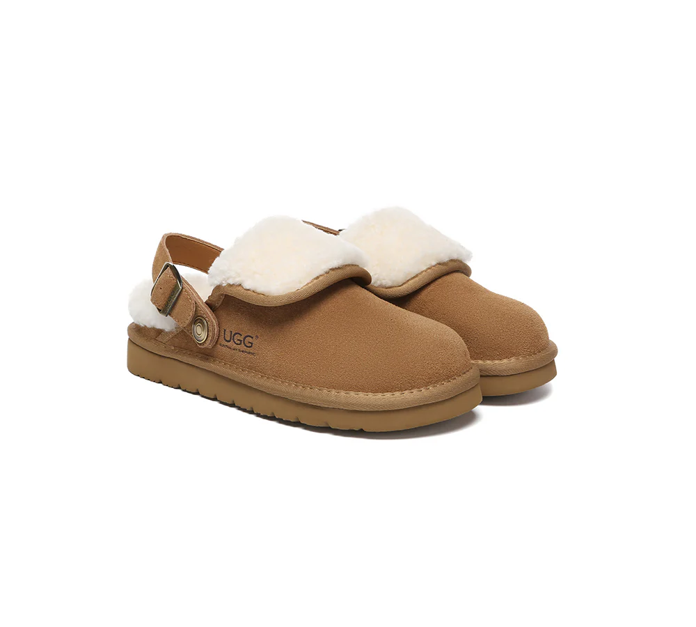 AUSTRALIAN SHEPHERD? UGG Slippers Sheepskin Wool Adjustable Strap Slingback Tenley