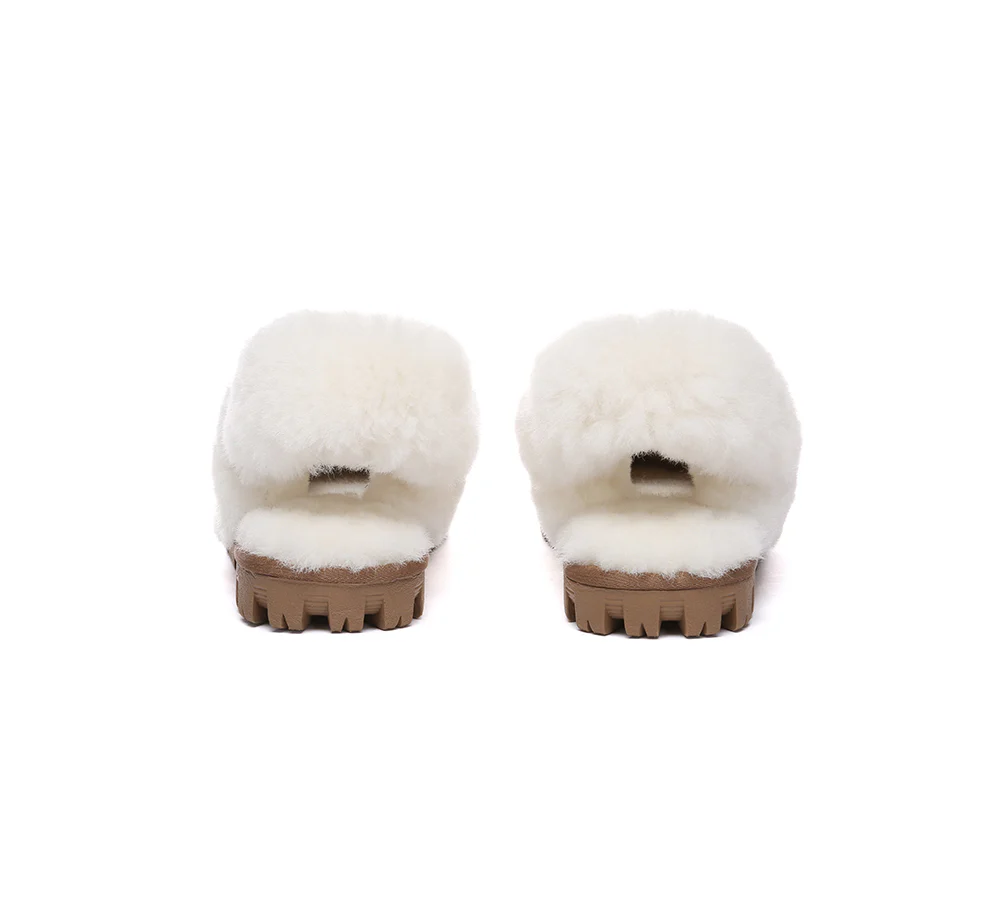 AUSTRALIAN SHEPHERD? UGG Women Slippers Removable Wool Fluffy Strap Slingback Waffle