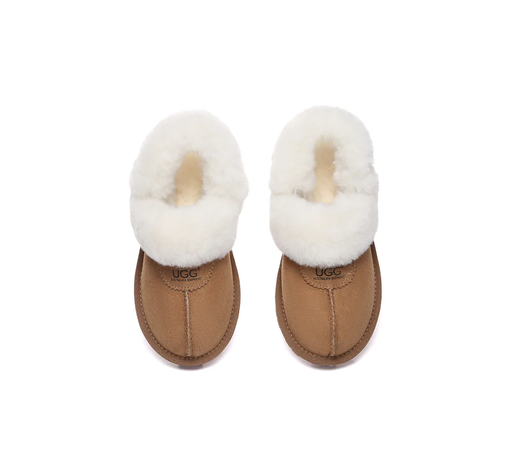 AUSTRALIAN SHEPHERD? UGG Women Slippers Removable Wool Fluffy Strap Slingback Waffle