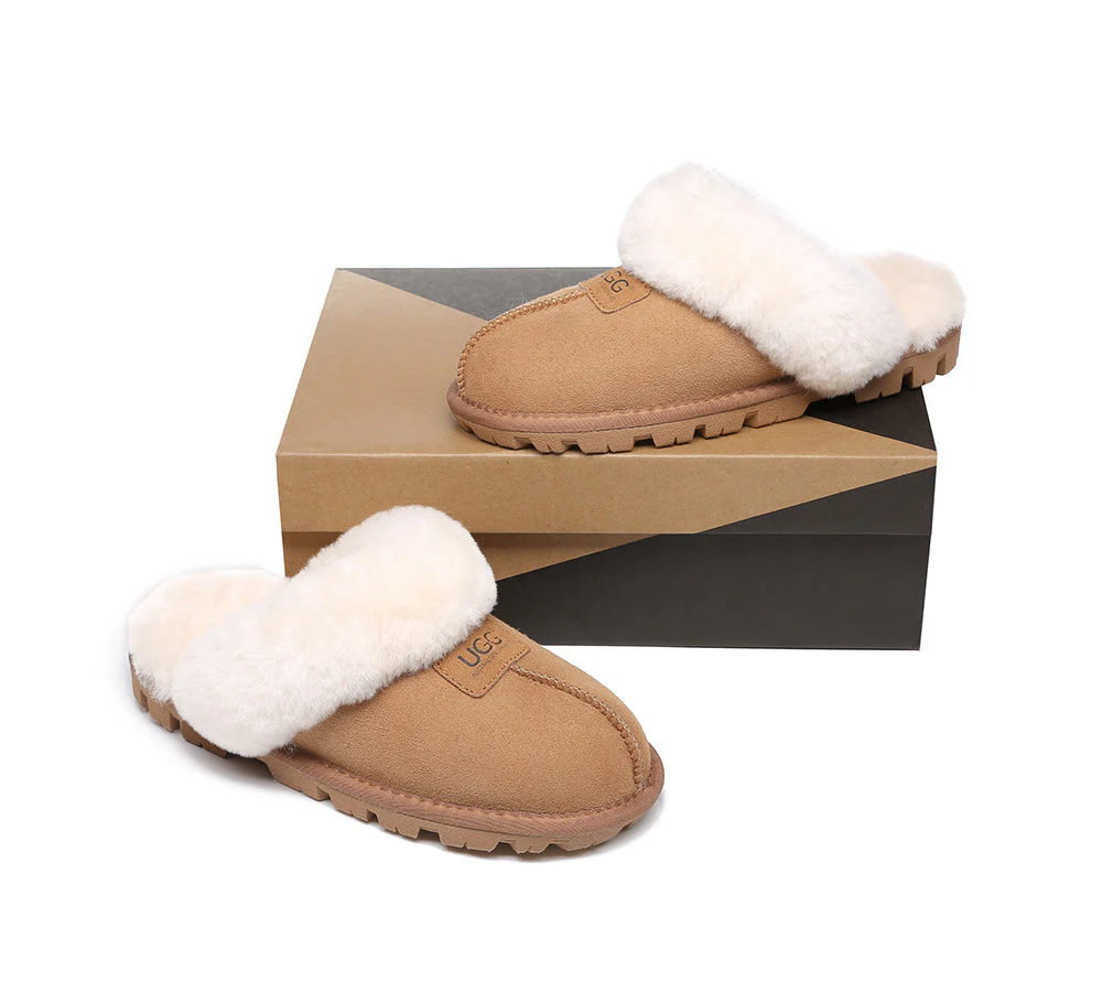AUSTRALIAN SHEPHERD? UGG Slippers Double Faced Sheepskin Wool Suzie Scuff