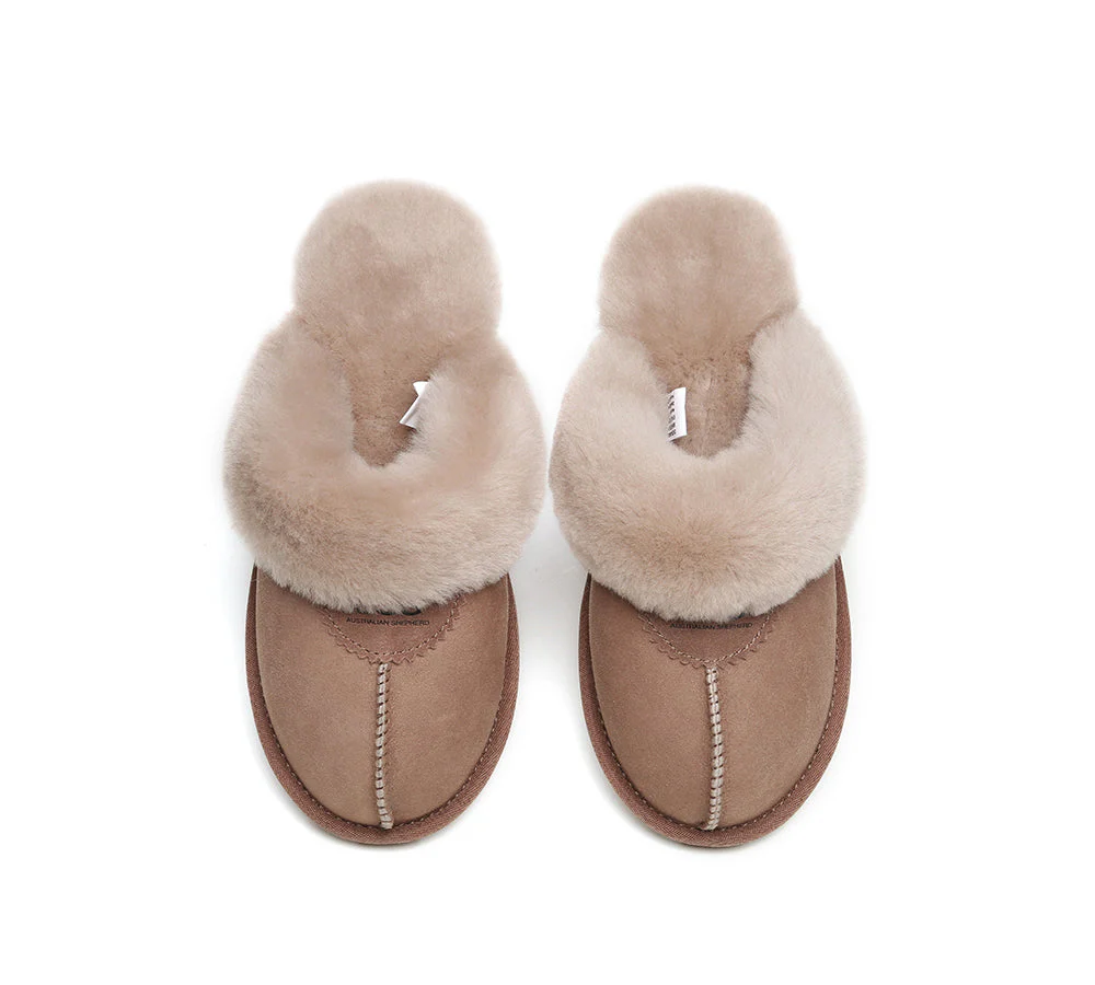 AUSTRALIAN SHEPHERD? UGG Slippers Double Face Sheepskin Wool Scuff Waffle