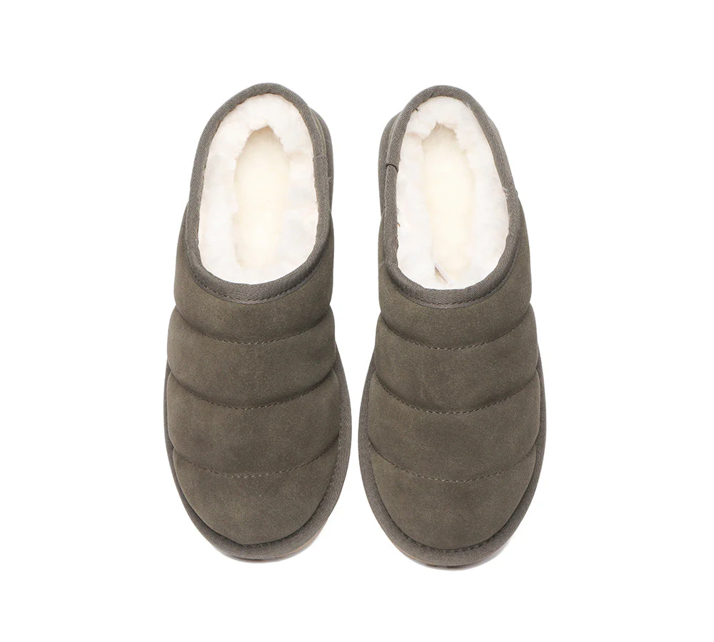 EVERAU? UGG Slippers Sheepskin Wool Ankle Ultra Puffer