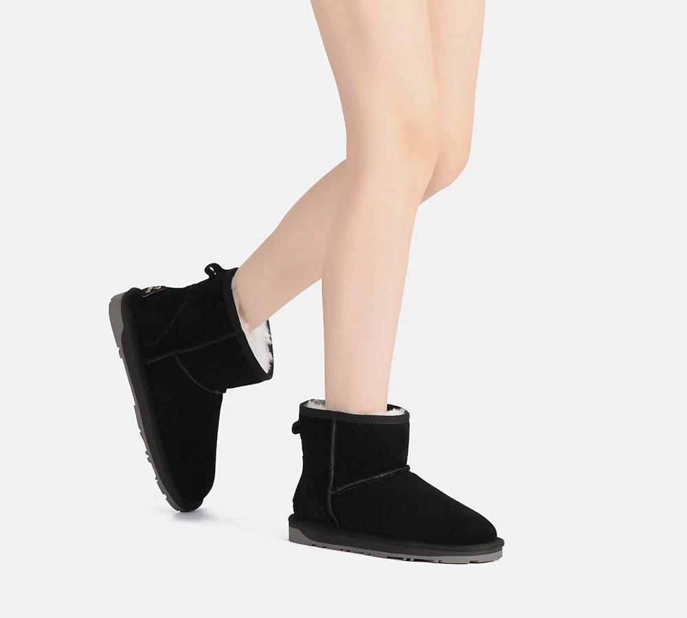 EVERAU? UGG Boots Sheepskin Wool Ankle Mini Classic Suede