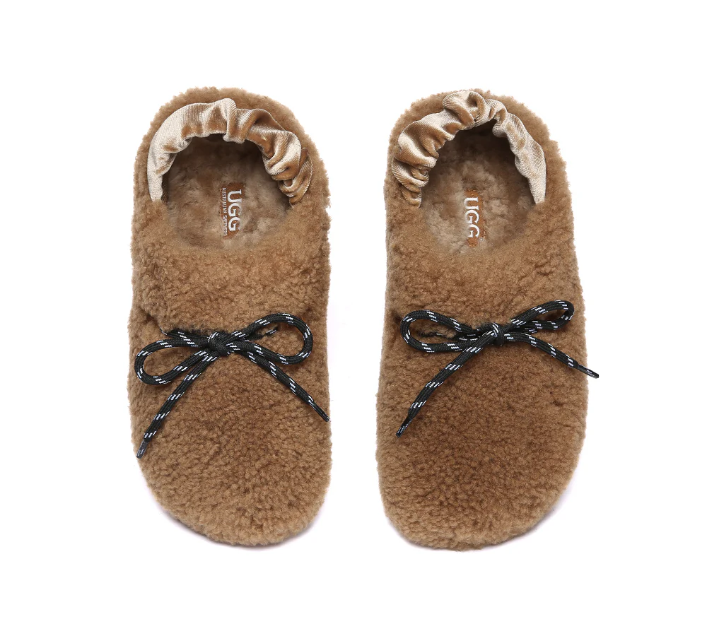 AUSTRALIAN SHEPHERD? UGG Slippers Women Curly Sheepskin Wool Slingback Barrett