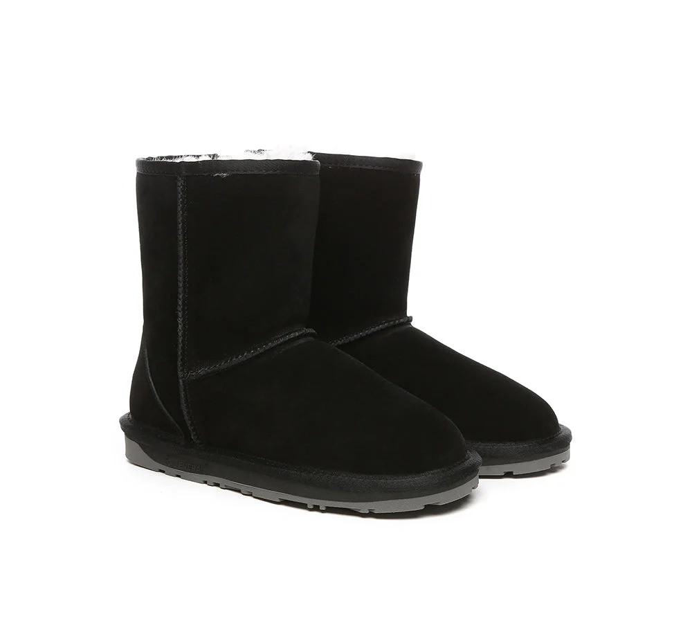 EVERAU? UGG Boots Sheepskin Wool Mid Calf Short Classic Suede