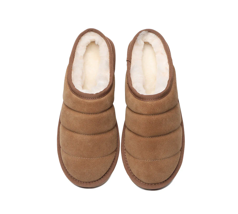 EVERAU? UGG Slippers Sheepskin Wool Ankle Ultra Puffer