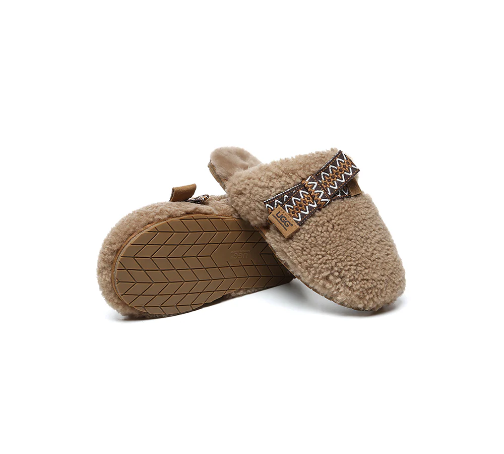 AUSTRALIAN SHEPHERD? UGG Slippers Women Sheepskin Wool Bow Cecil