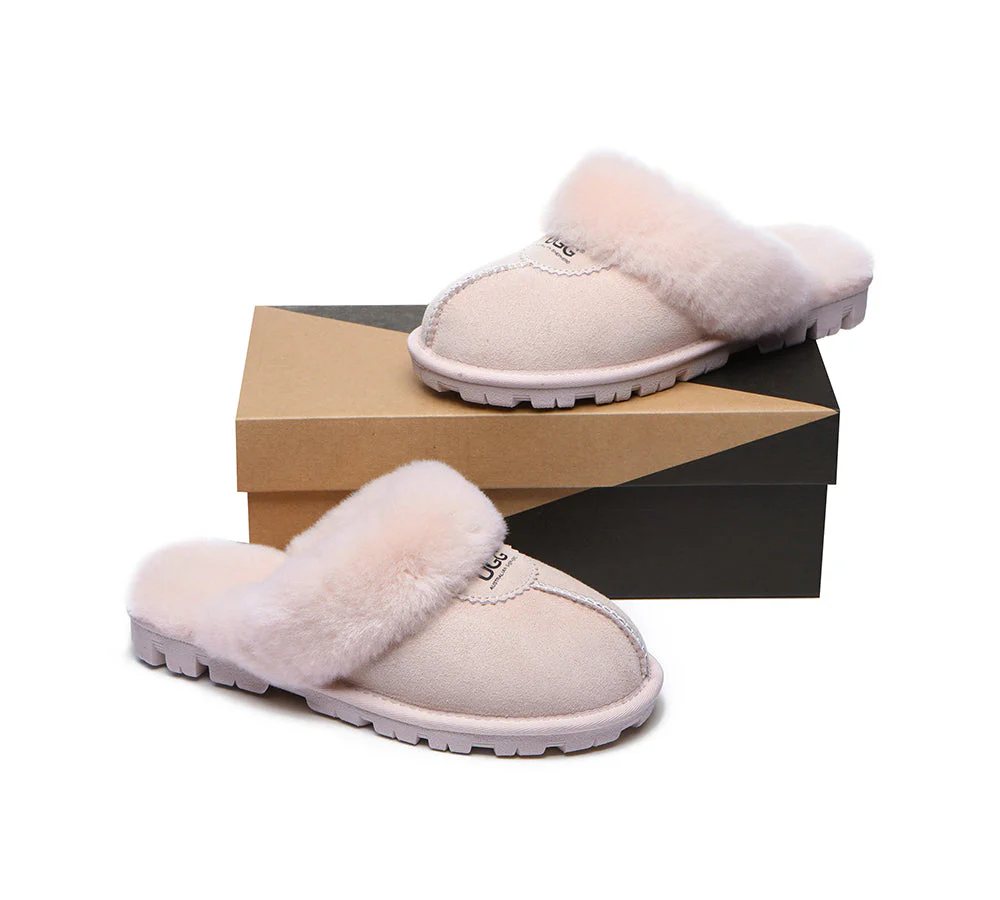 AUSTRALIAN SHEPHERD? UGG Slippers Double Face Sheepskin Wool Scuff Waffle