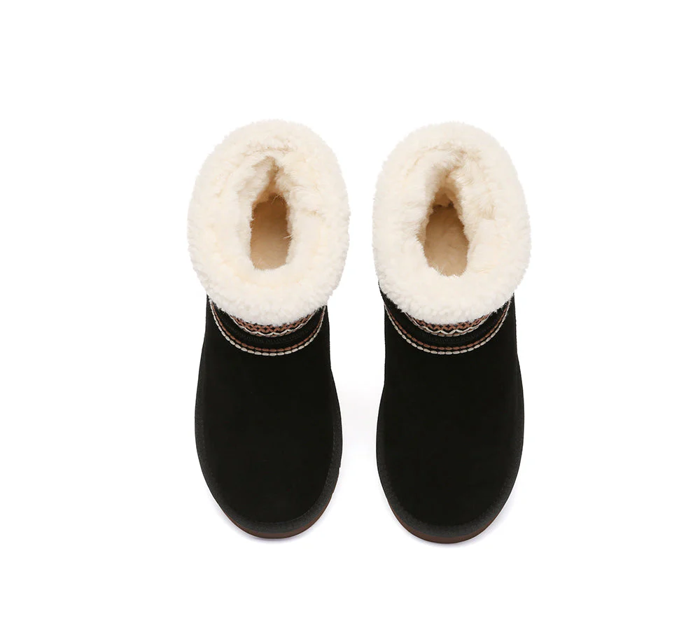 AUSTRALIAN SHEPHERD? UGG Boots Sheepskin Wool Shearling Knitted Mini Ferlat