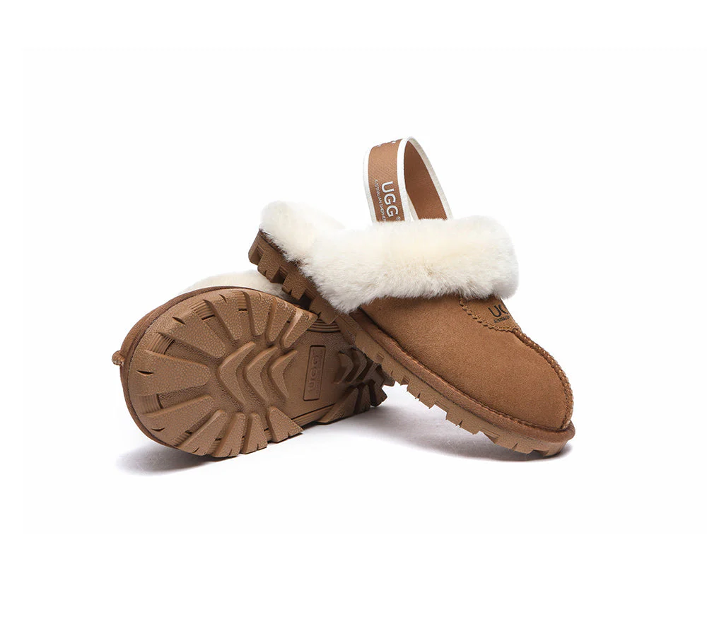 AUSTRALIAN SHEPHERD? UGG Slippers Sheepskin Wool Slingback Waffle Plus