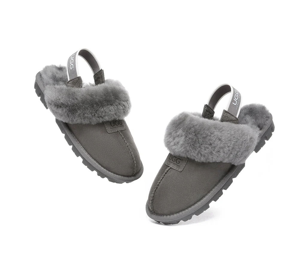 AUSTRALIAN SHEPHERD? 2-Way Style UGG Slippers Sheepskin Wool Removable Strap Slingback Suzie ll