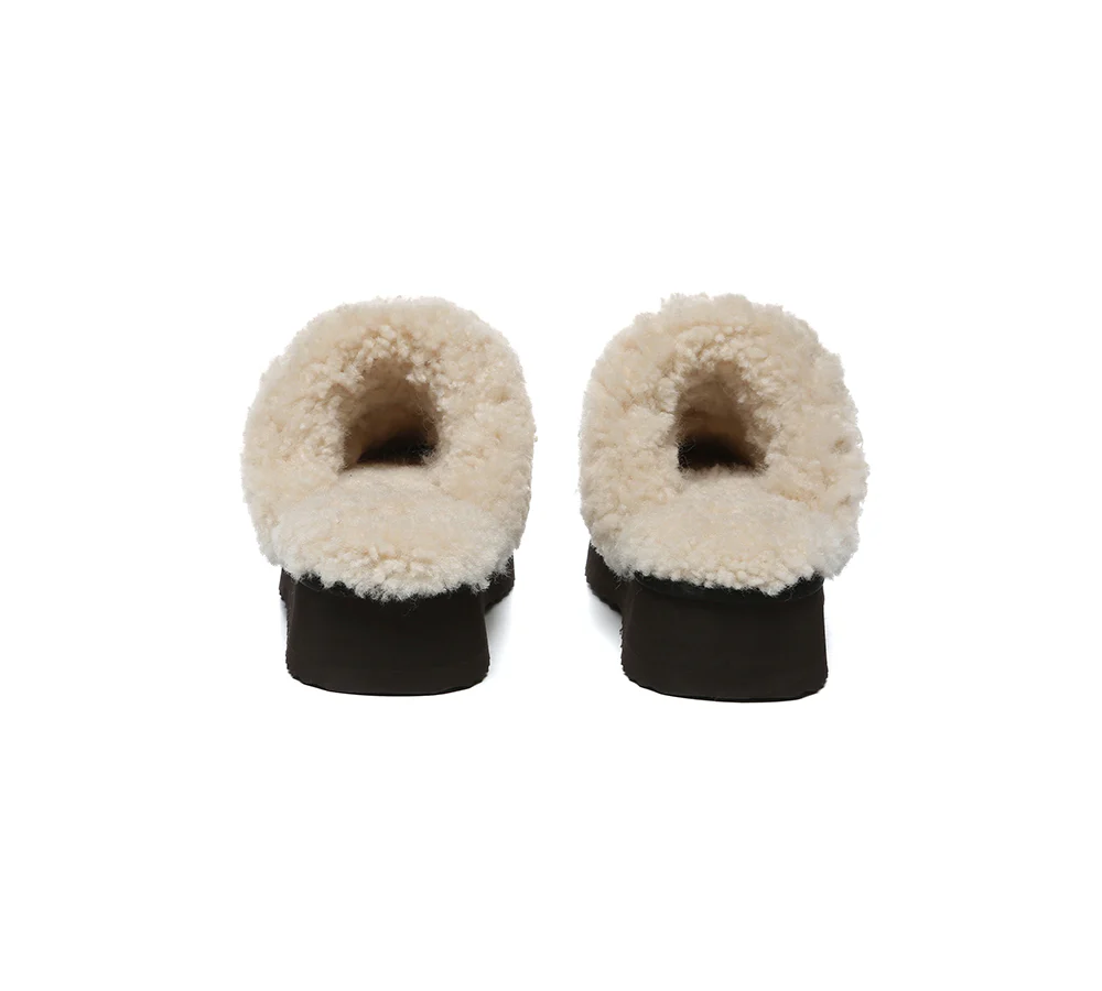 AUSTRALIAN SHEPHERD? UGG Slippers Sheepskin Wool Knitted Platform Isle