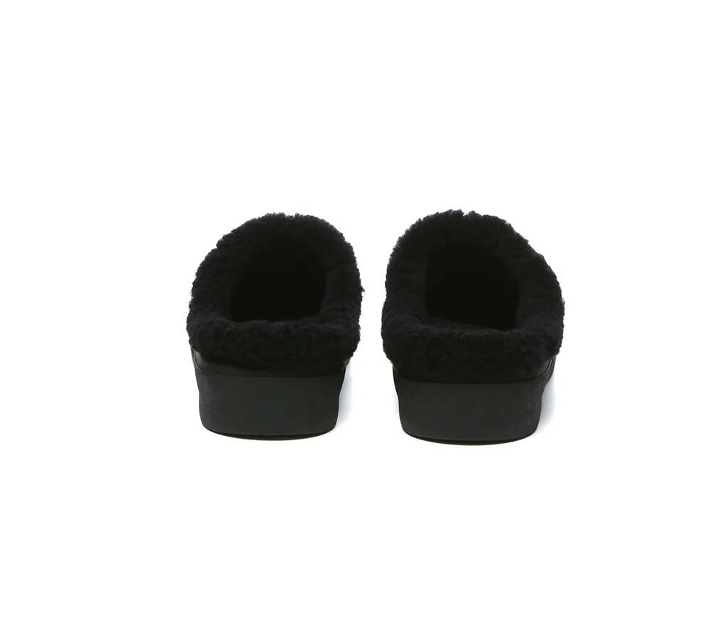 EVERAU? UGG Slippers Sheepskin Wool Scuff Staney