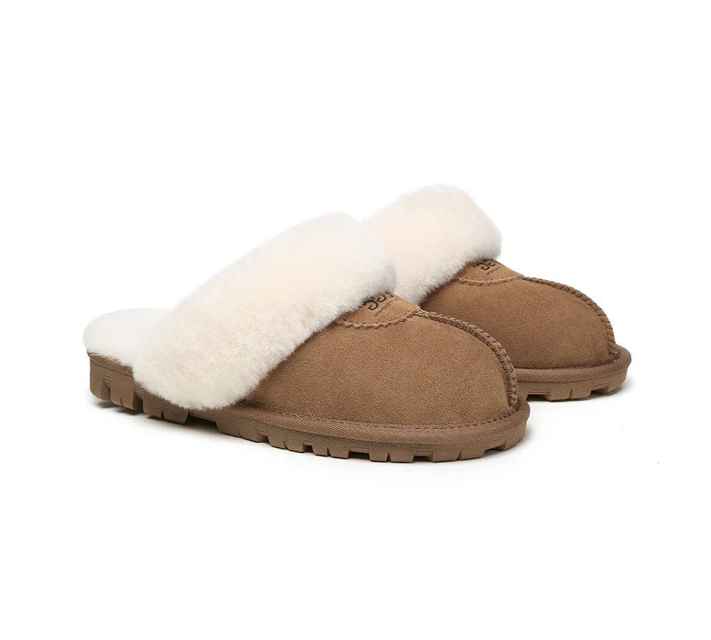 AUSTRALIAN SHEPHERD? UGG Slippers Double Face Sheepskin Wool Scuff Waffle