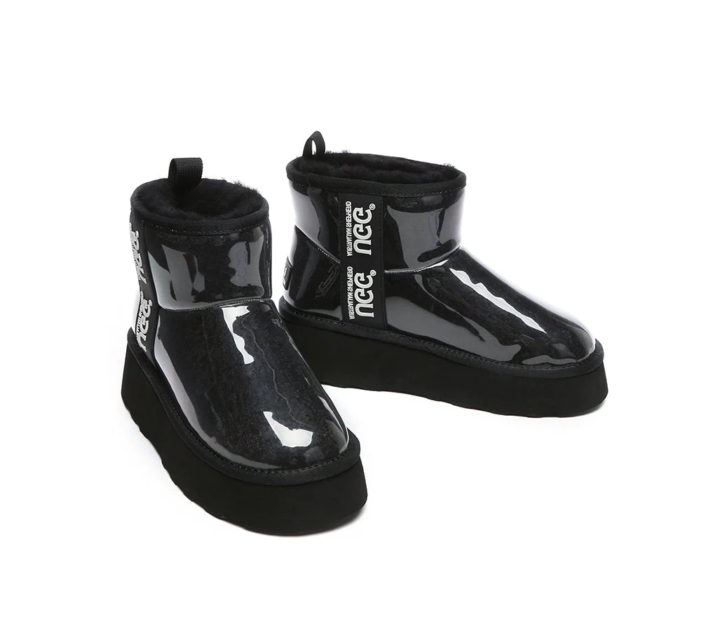 AUSTRALIAN SHEPHERD? UGG Boots Women Clear Waterproof Shearling Coated Classic Platform